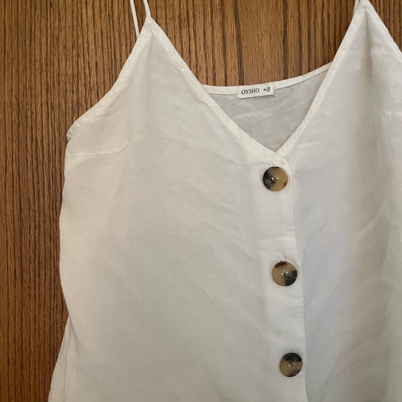 OYSHO White Linen Button Cami - Picture 2 of 5